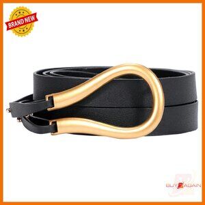 PU Leather Double Strap Cinch Belt, 53" Length Fits Waist Up to 41"